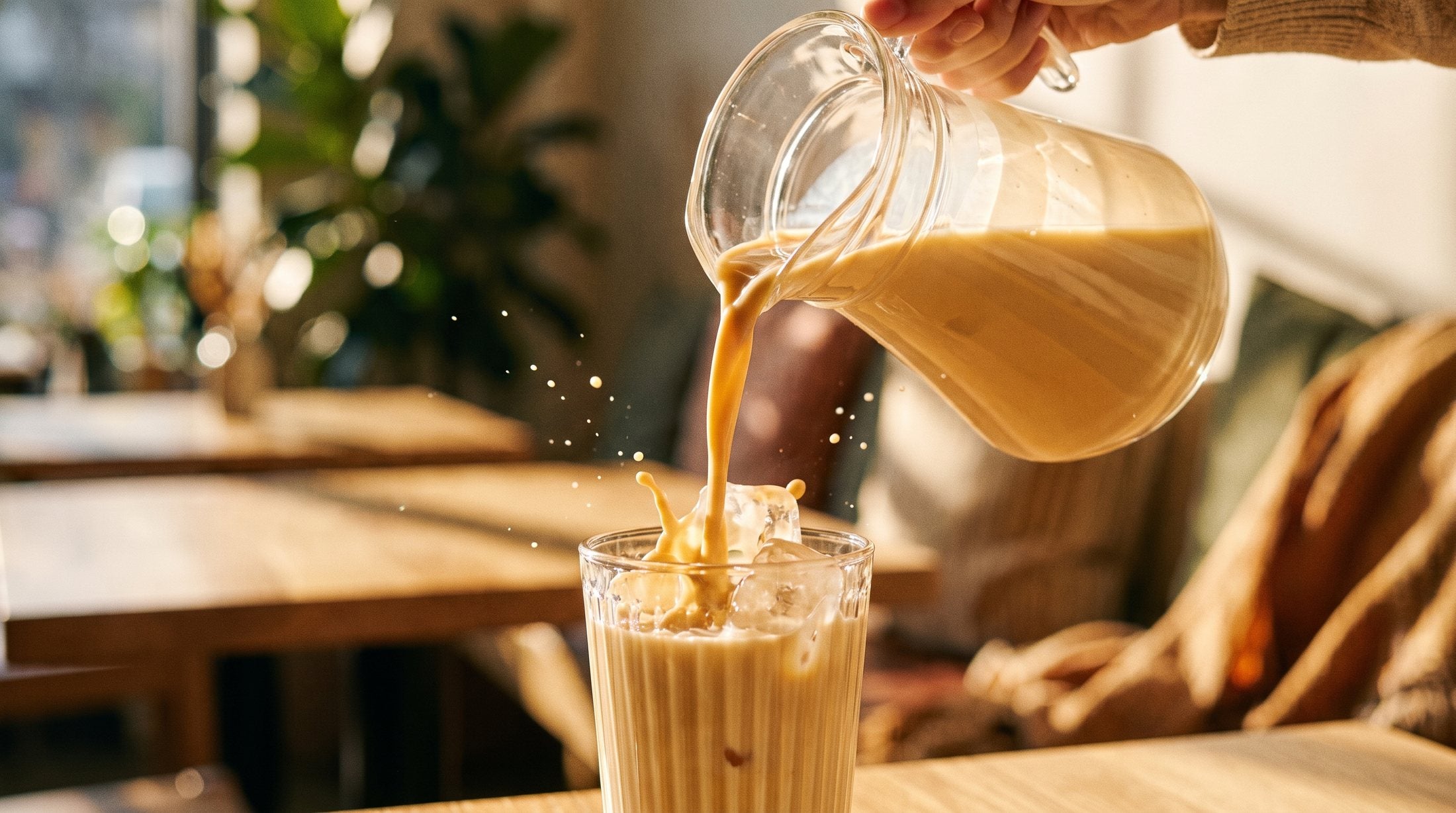 BAFFEE banana coffee milk poured over ice